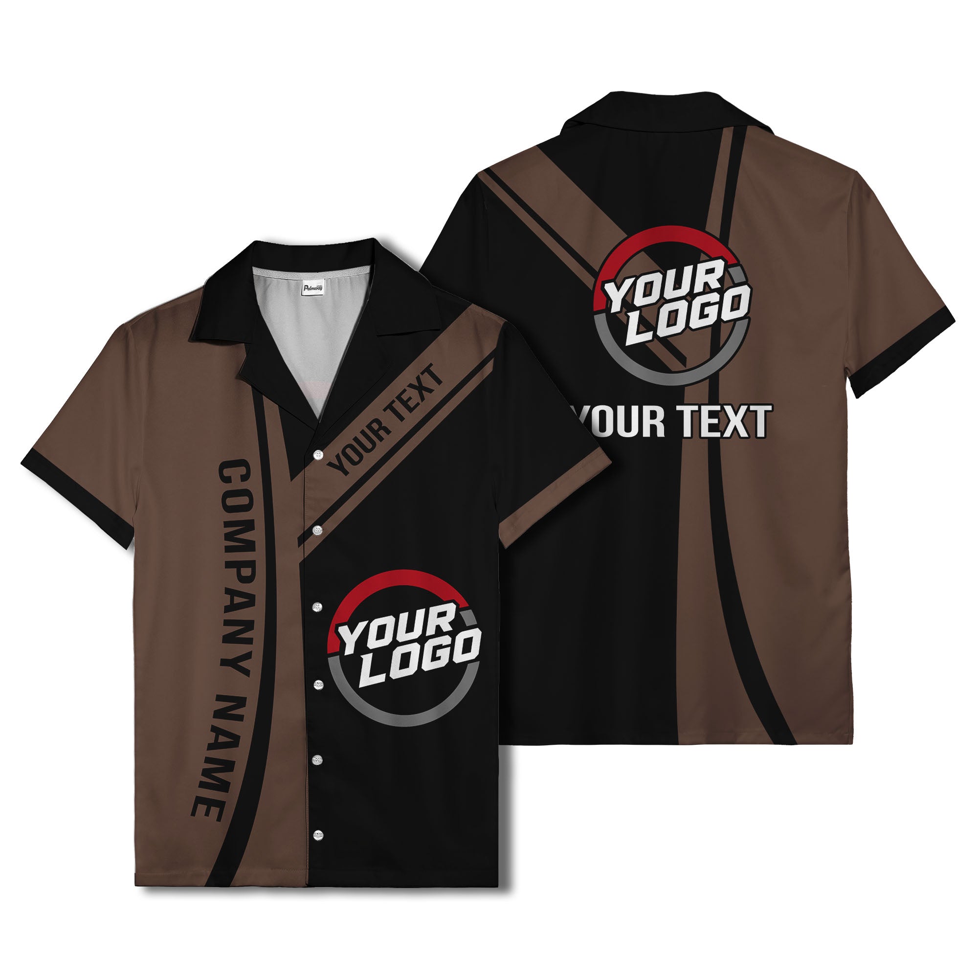 diagonal stripe custom logo company name hawaiian shirt for teams