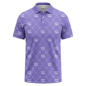 diamond grid logo repeat minimalist black polo shirt