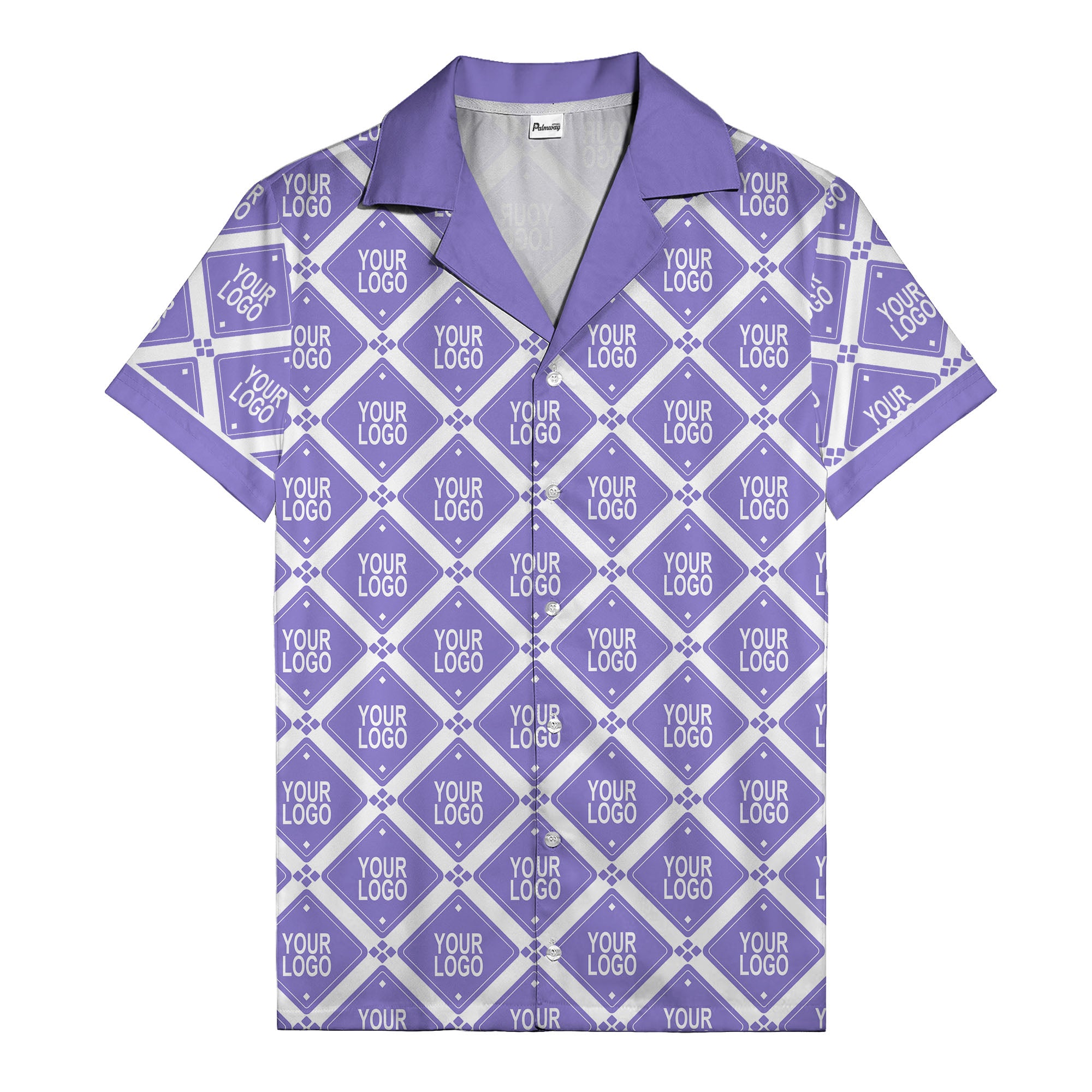 diamond repeat logo geometric hawaiian shirt for men
