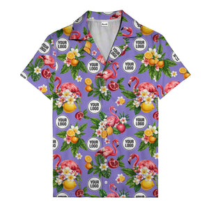 flamingo & pomegranate paradise hawaiian shirt for men