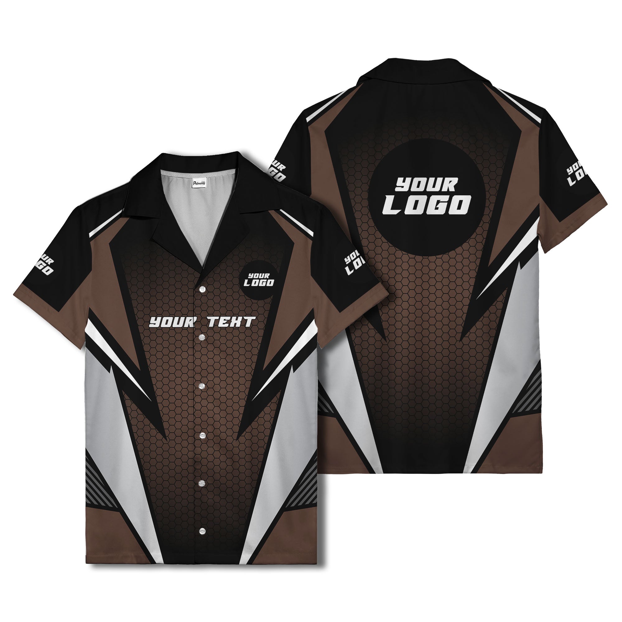 hexagon grid lightning bolt hawaiian shirt for men