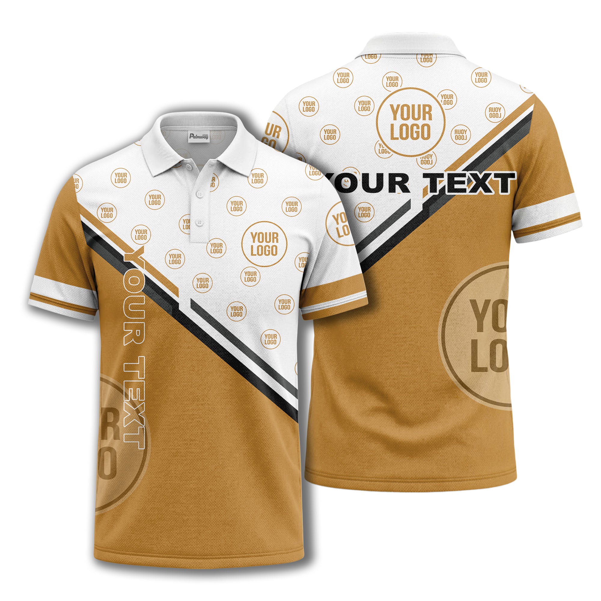 logo repeat diagonal stripe customizable polo shirt for teams
