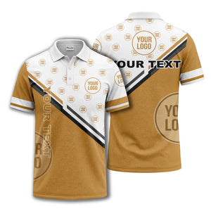 logo repeat diagonal stripe customizable polo shirt for teams