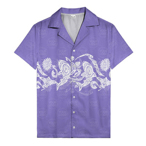 monochrome tribal turtle & sun motifs heritage hawaiian shirt