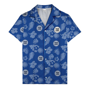 monochrome tropical flowers and leaves hawaiian shirt for men