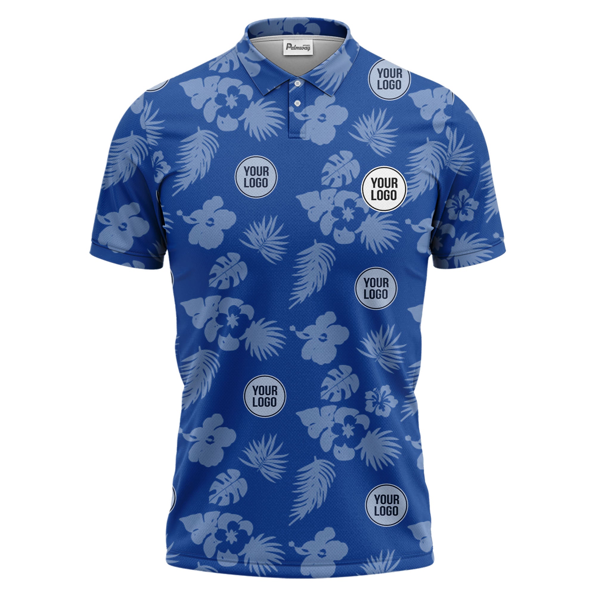 illustrated monochrome tropical flowers and leaves polo shirt for men