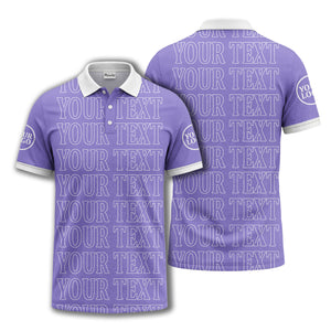 personalized name repeat text minimalist golf polo shirt