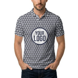 Repeating Personalized Logo Polo Shirt With Custom Text & Illustrated Icons
