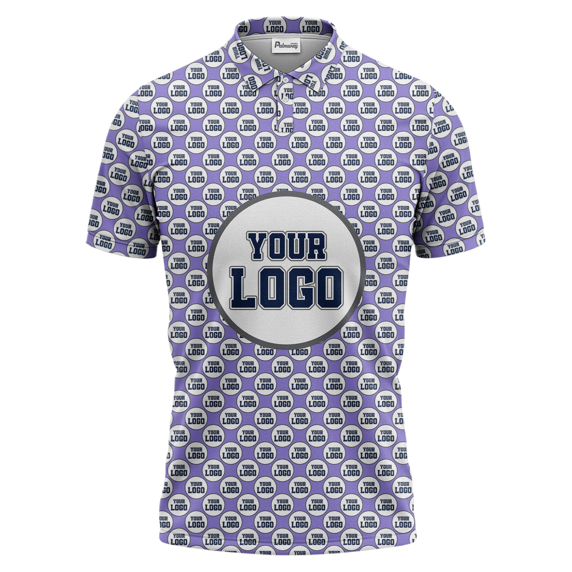 Repeating Personalized Logo Polo Shirt With Custom Text & Illustrated Icons
