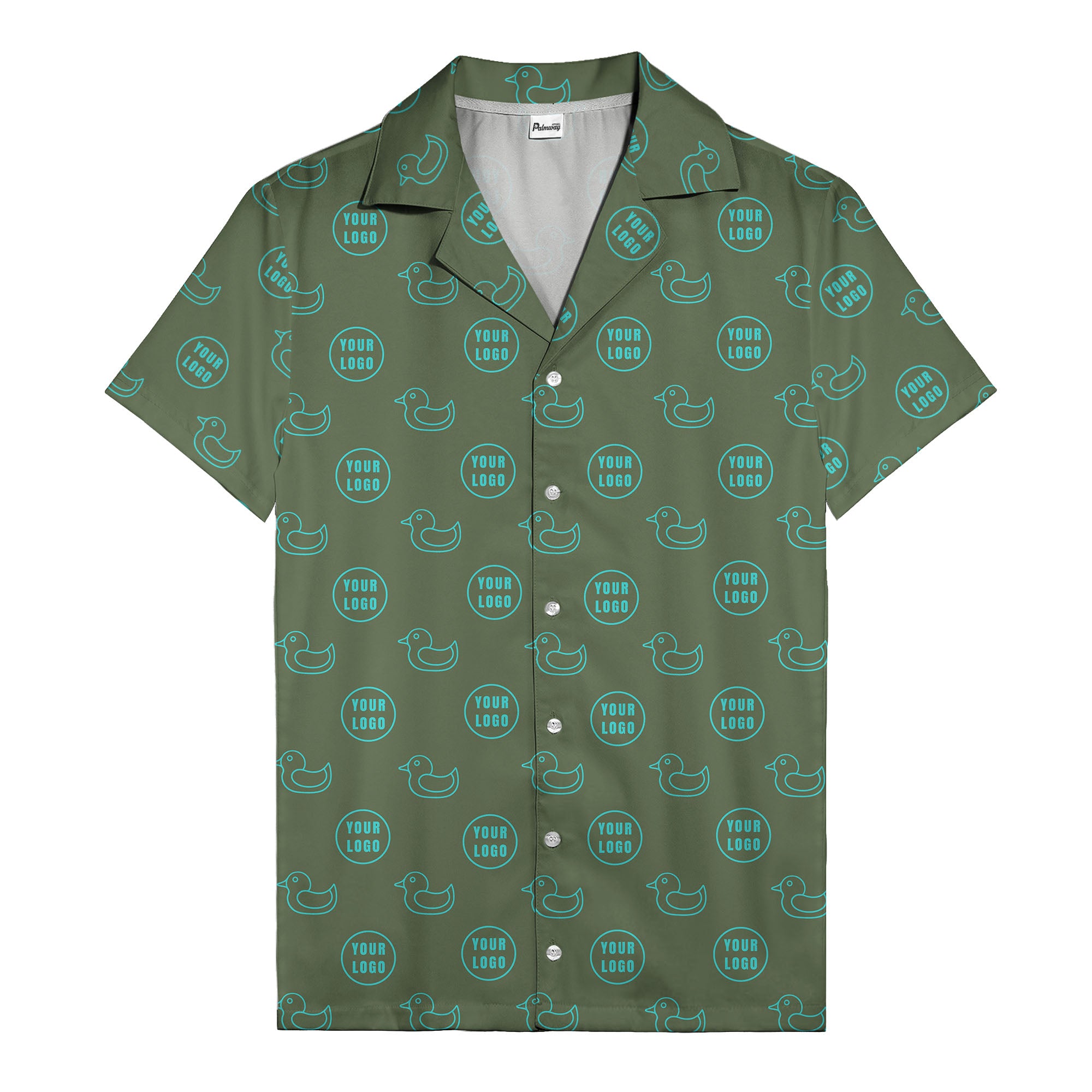 rubber duck & custom logo repeat pattern hawaiian shirt