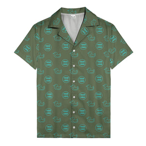 rubber duck & custom logo repeat pattern hawaiian shirt