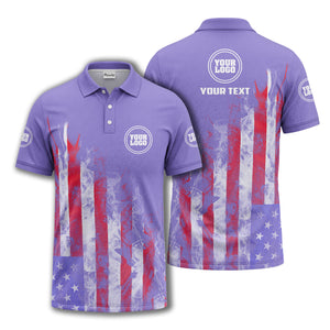 smoky american flag stars & stripes patriotic bold golf polo shirt