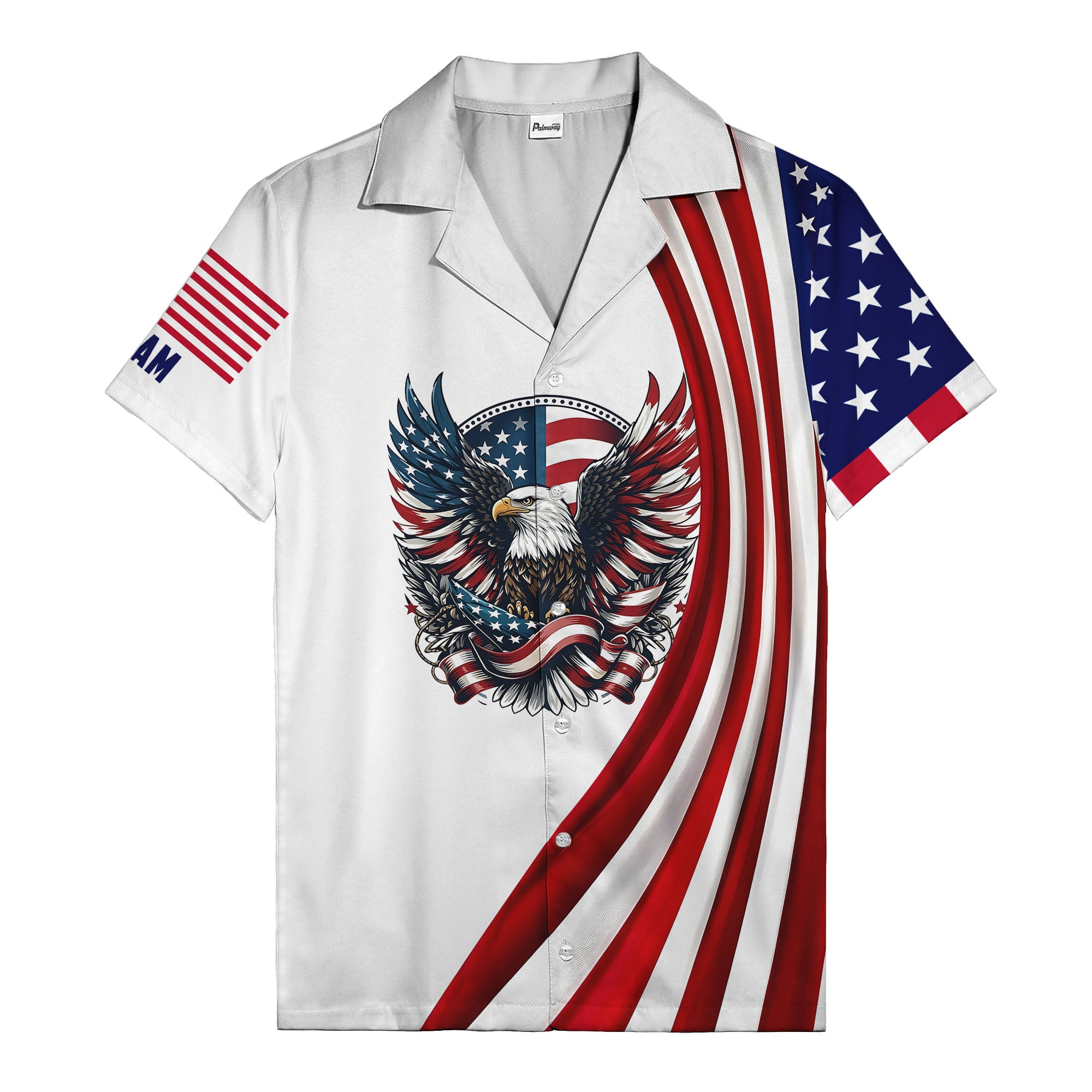 soaring stars and stripes eagle patriotic usa american flag hawaiian shirt for men