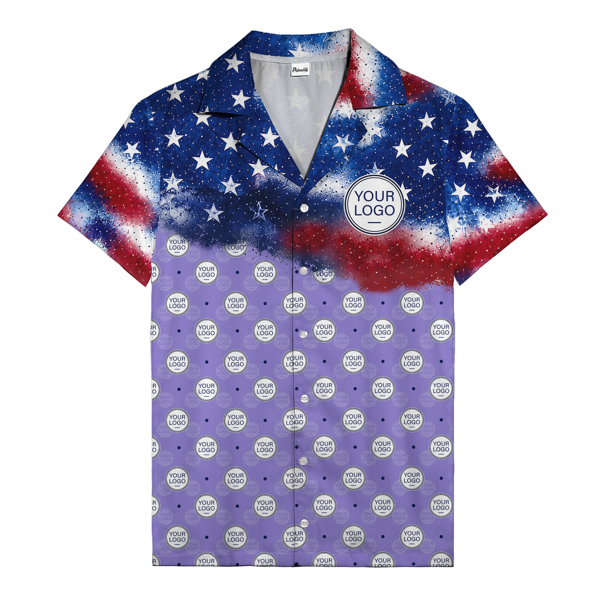 stars & stripes american flag custom logo patriotic hawaiian shirt