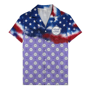 stars & stripes american flag custom logo patriotic hawaiian shirt