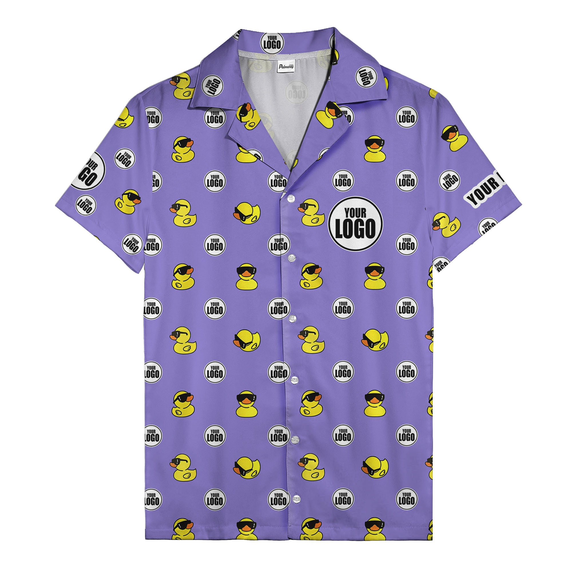 sunglass rubber duckies & custom logo circles fun hawaiian shirt for men