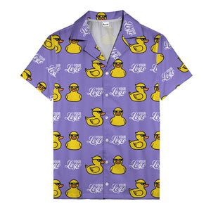 sunglassed rubber ducky parade custom logo hawaiian shirt