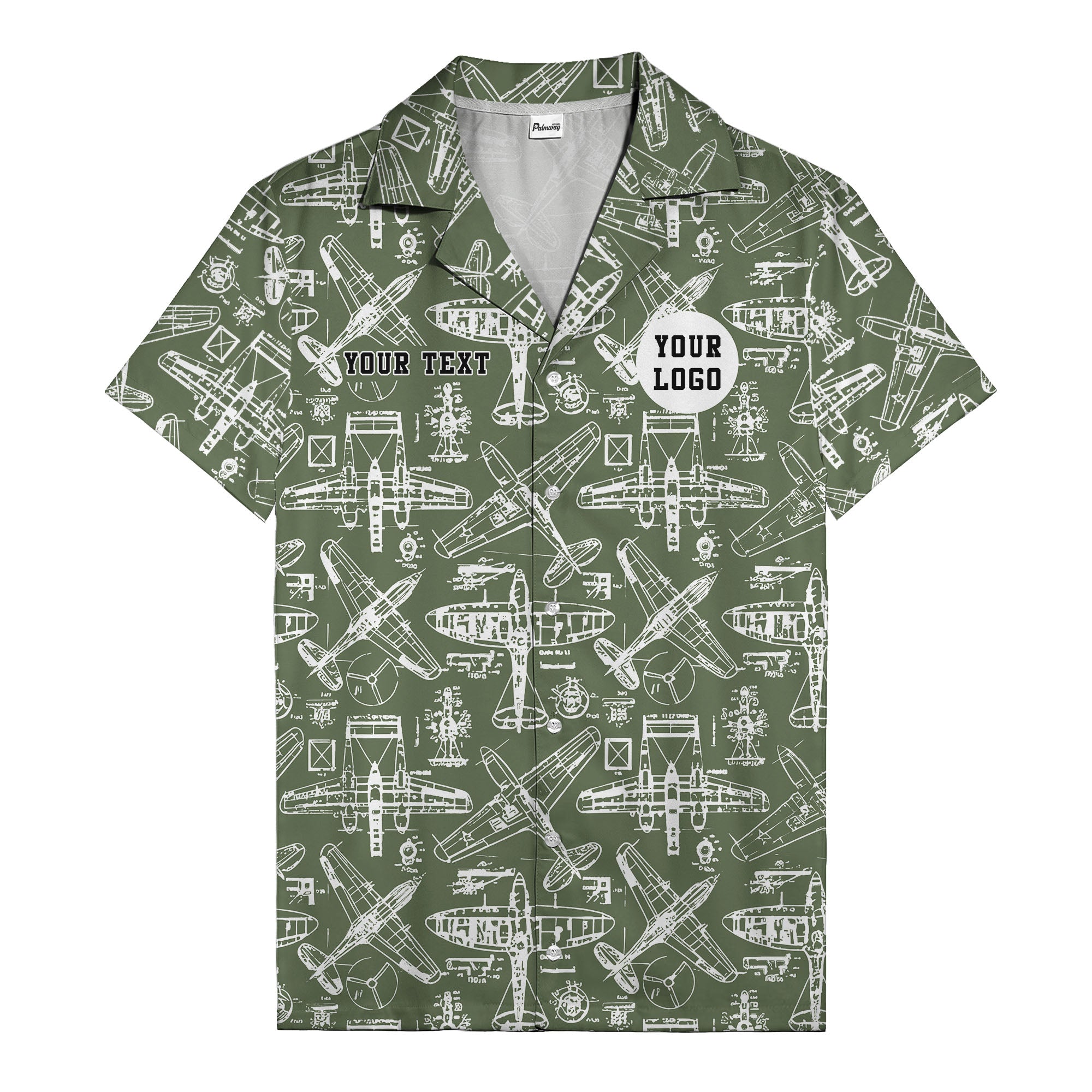 vintage airplane blueprint sketches propeller engine hawaiian shirt