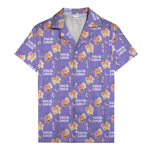 watercolor floral d20 dice hawaiian shirt with custom logo space