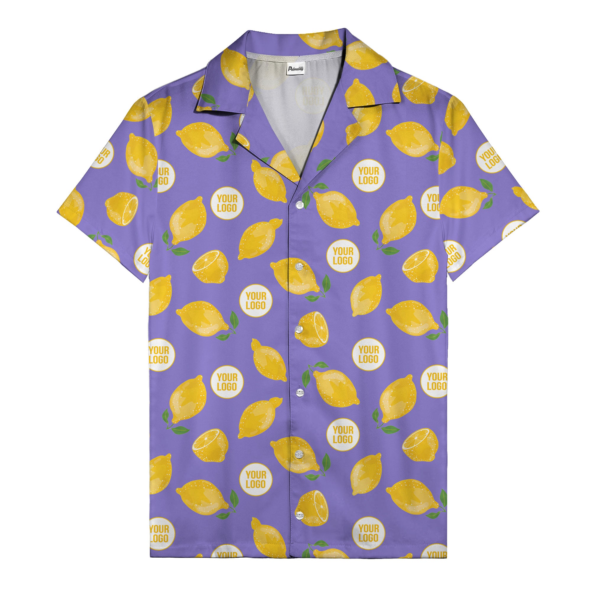 zesty lemon watercolor lemon slices & leaf hawaiian shirt