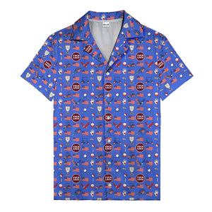 american flag eagle golf cart trophy hawaiian shirt for men