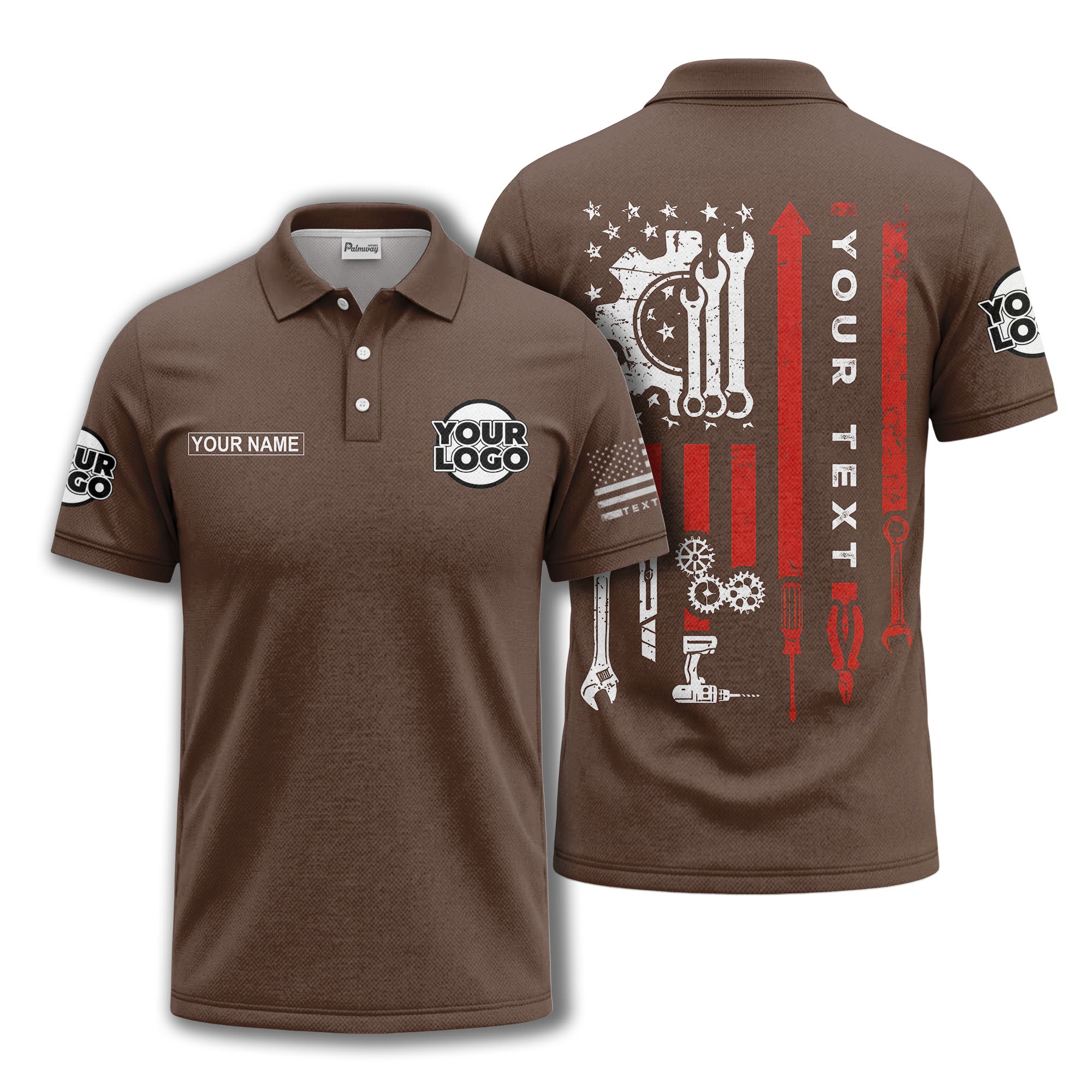 american flag stars & stripes patriotic custom logo polo shirt