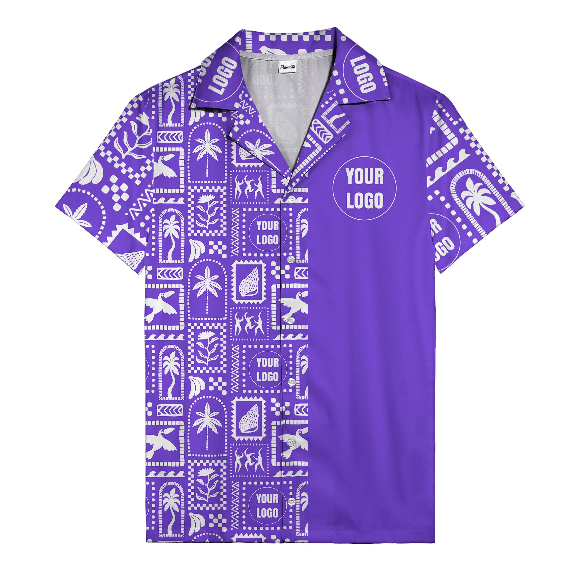 black palm trees & toucans graphic hawaiian shirt for men