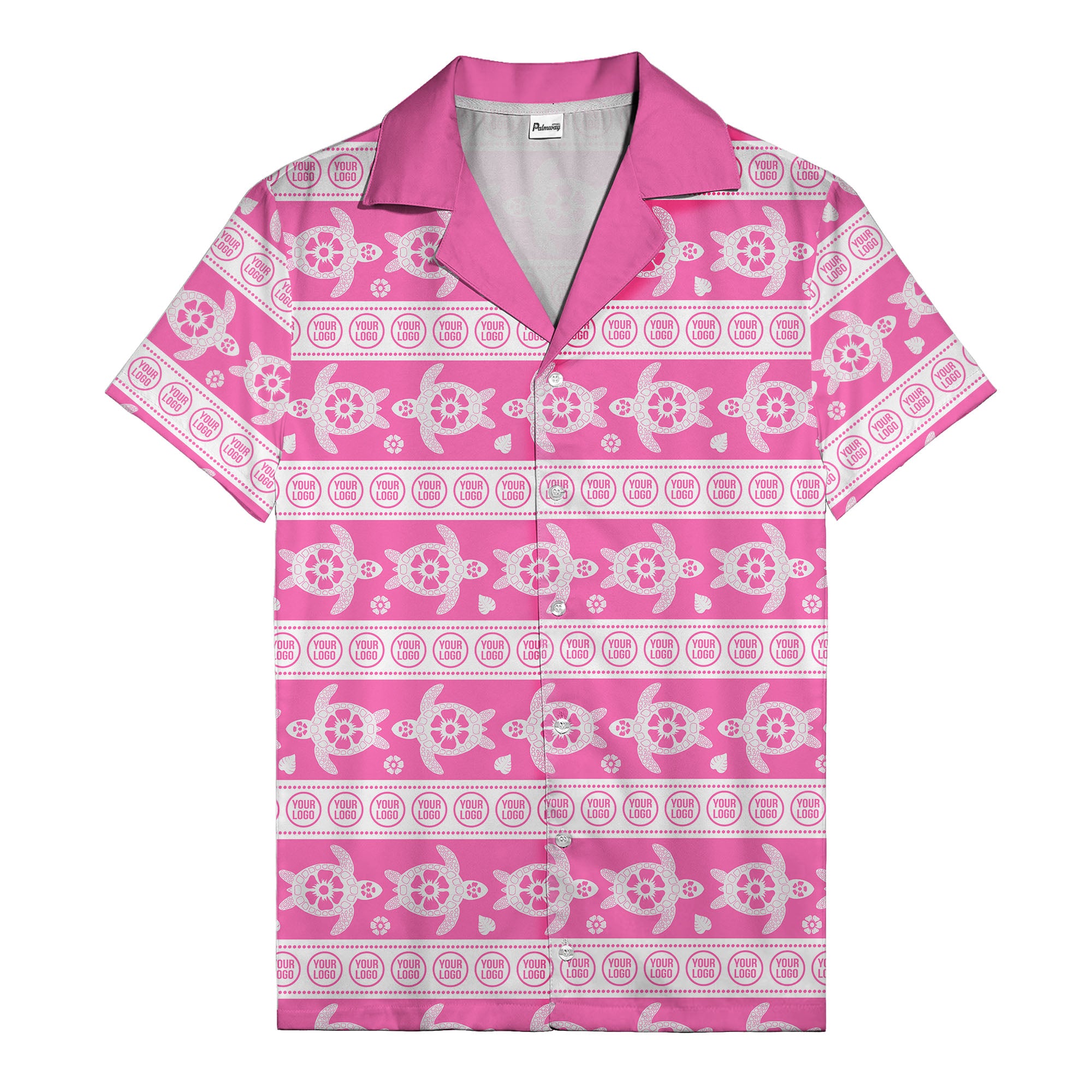 black sea turtles & white floral repeat hawaiian shirt for men