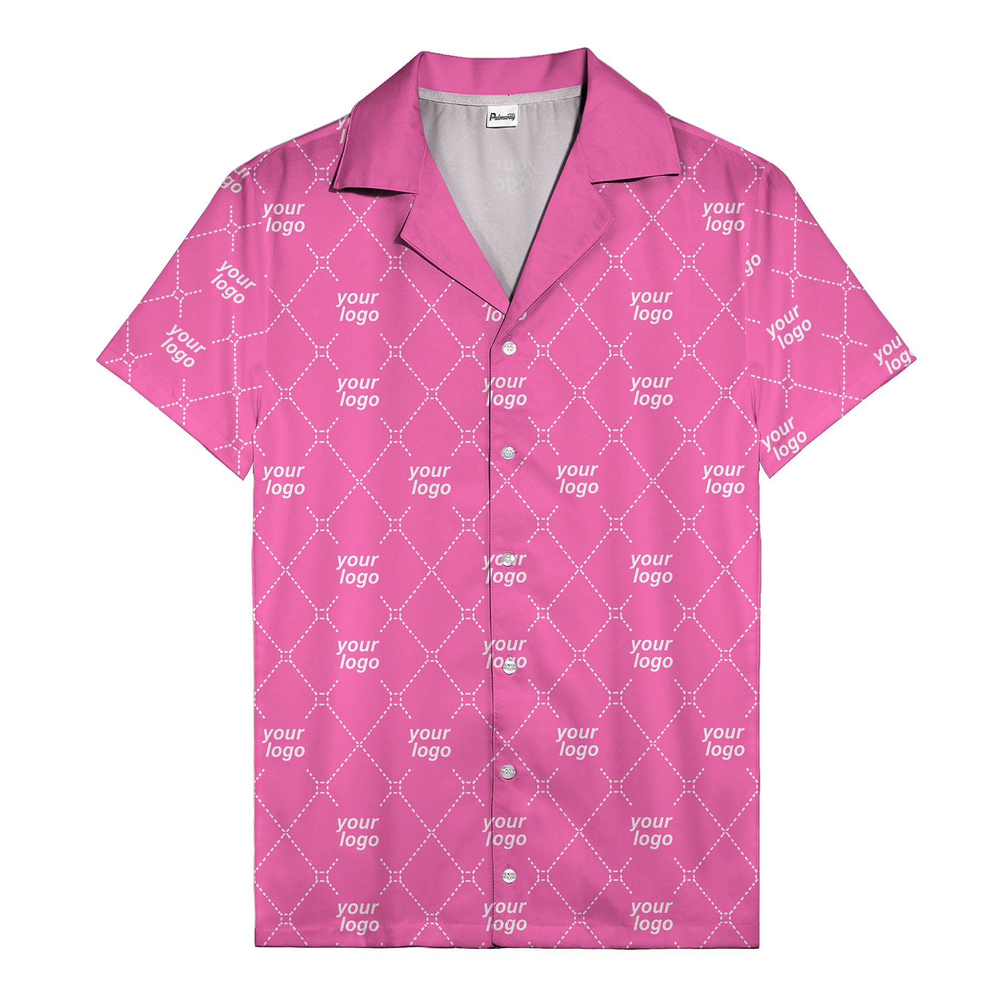 black & white quilted diamond custom logo hawaiian shirt