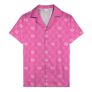 black & white quilted diamond custom logo hawaiian shirt