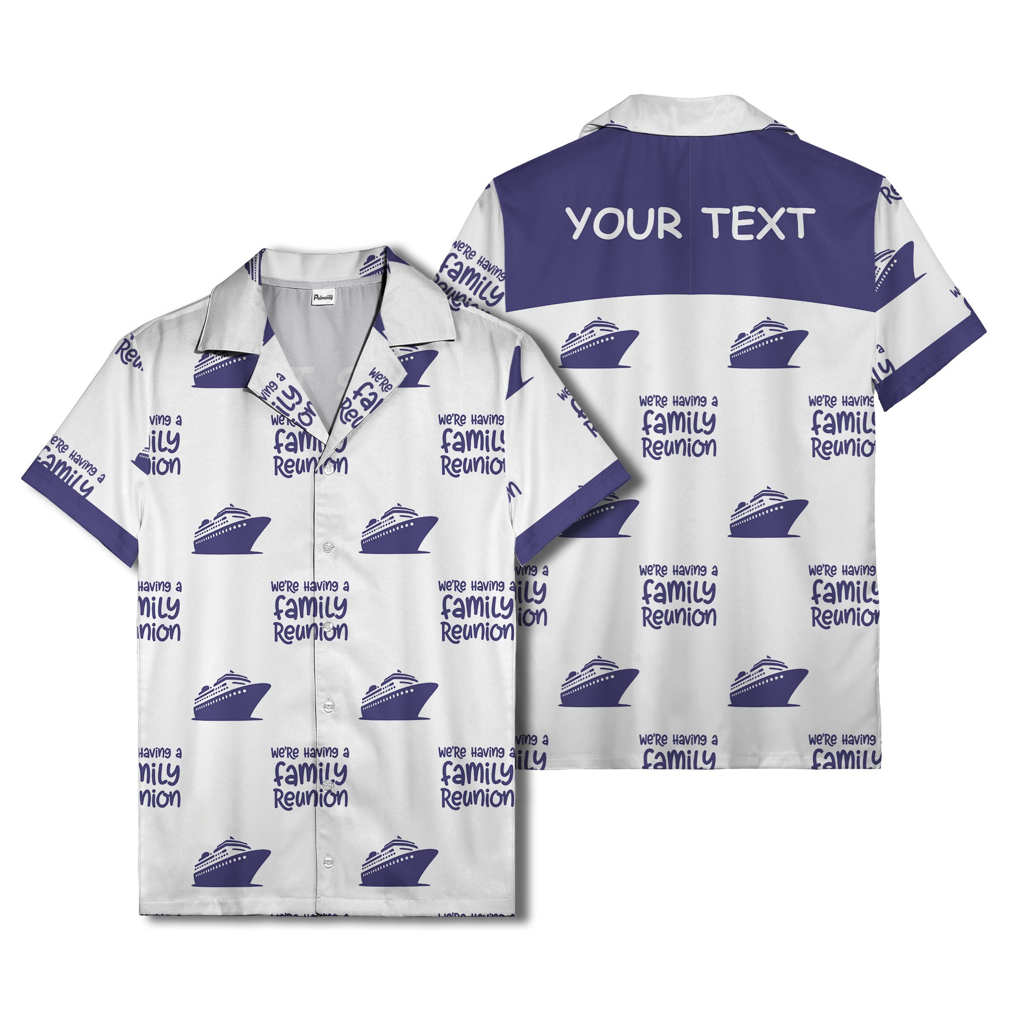 cruise ship silhouettes and family reunion text repeat hawaiian shirt