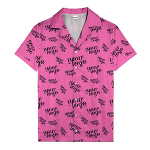 custom logo repeat typography hawaiian shirt for personalized style