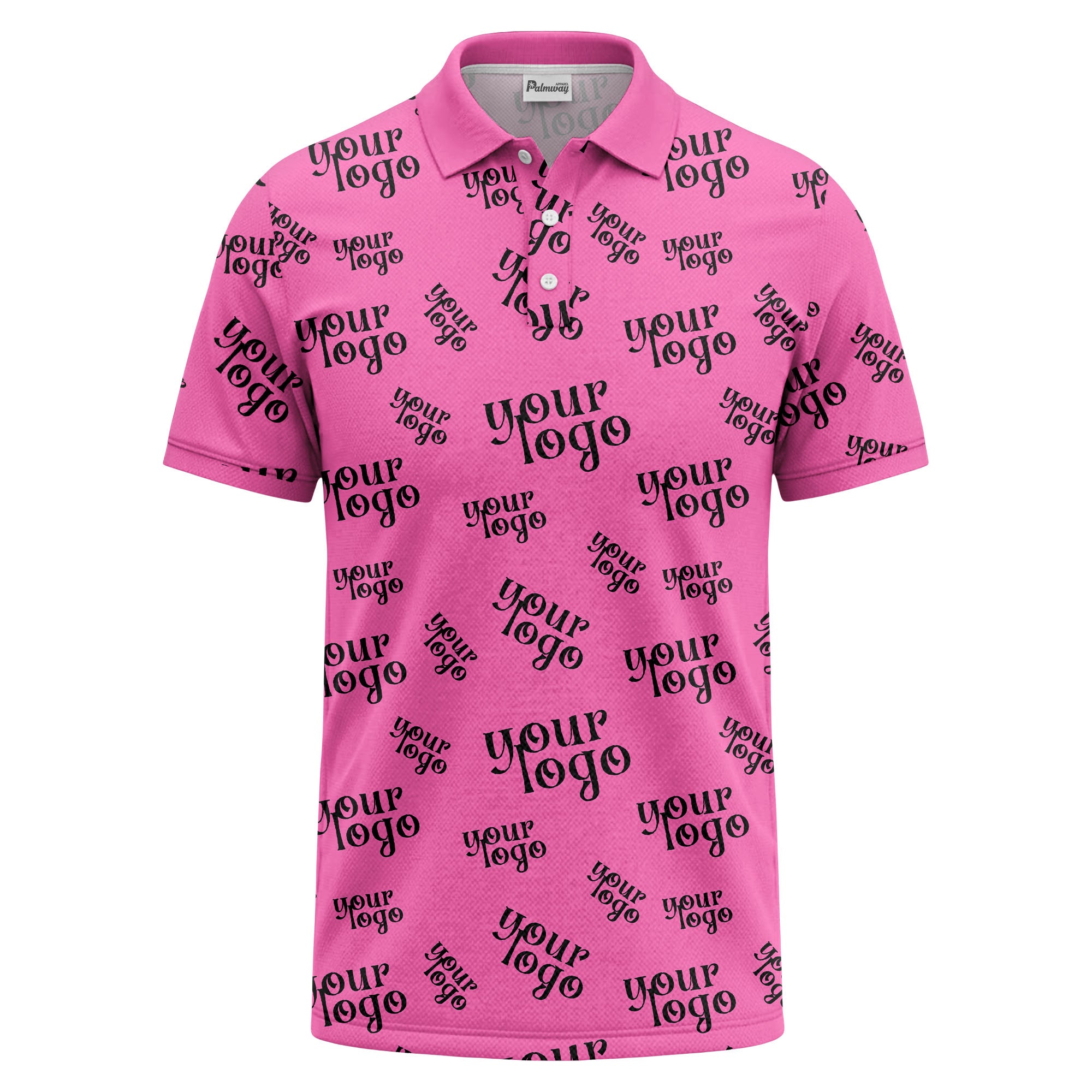 custom logo repeat typography minimalist polo shirt