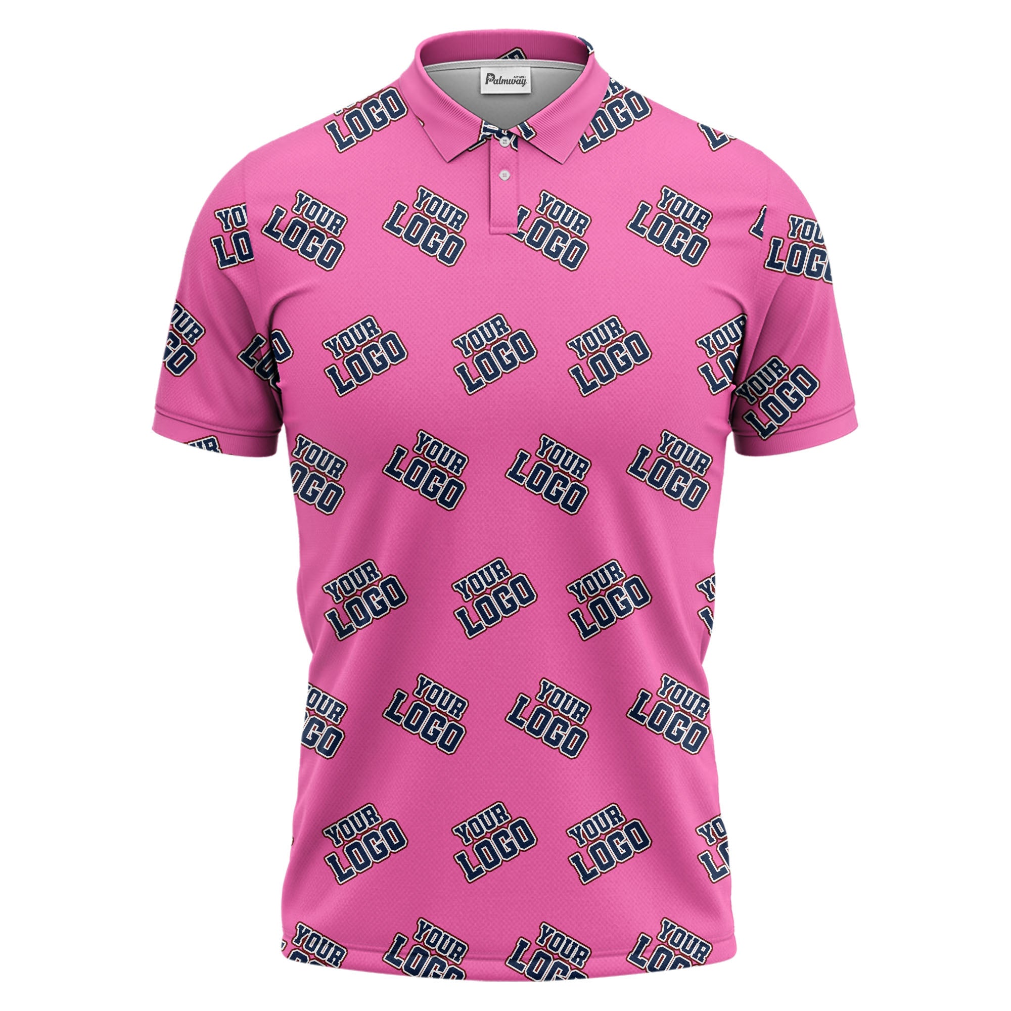 repeating custom logo illustration polo shirt for personalized hawaiian style