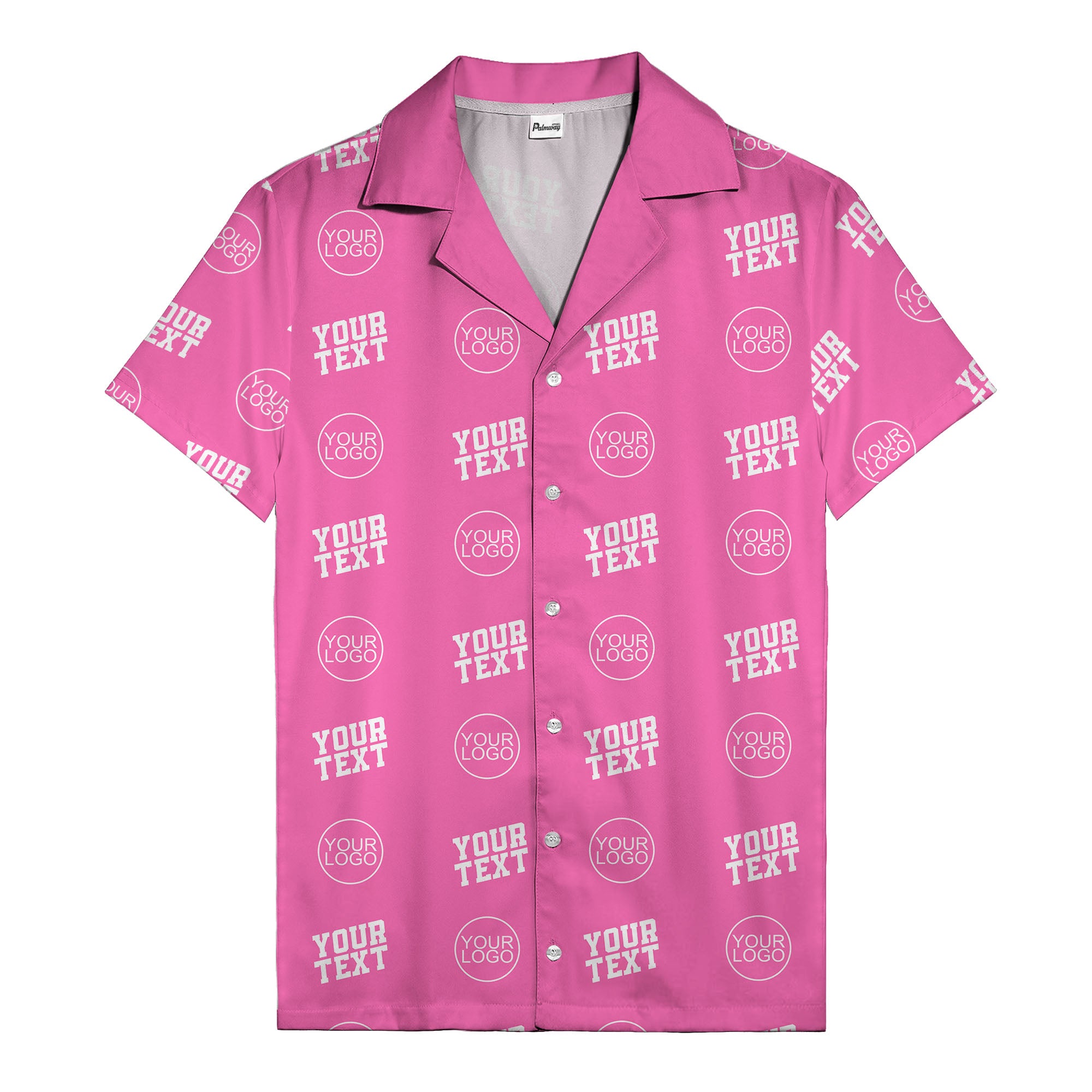 custom logo & text repeat pattern personalized hawaiian shirt
