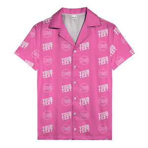custom logo & text repeat pattern personalized hawaiian shirt
