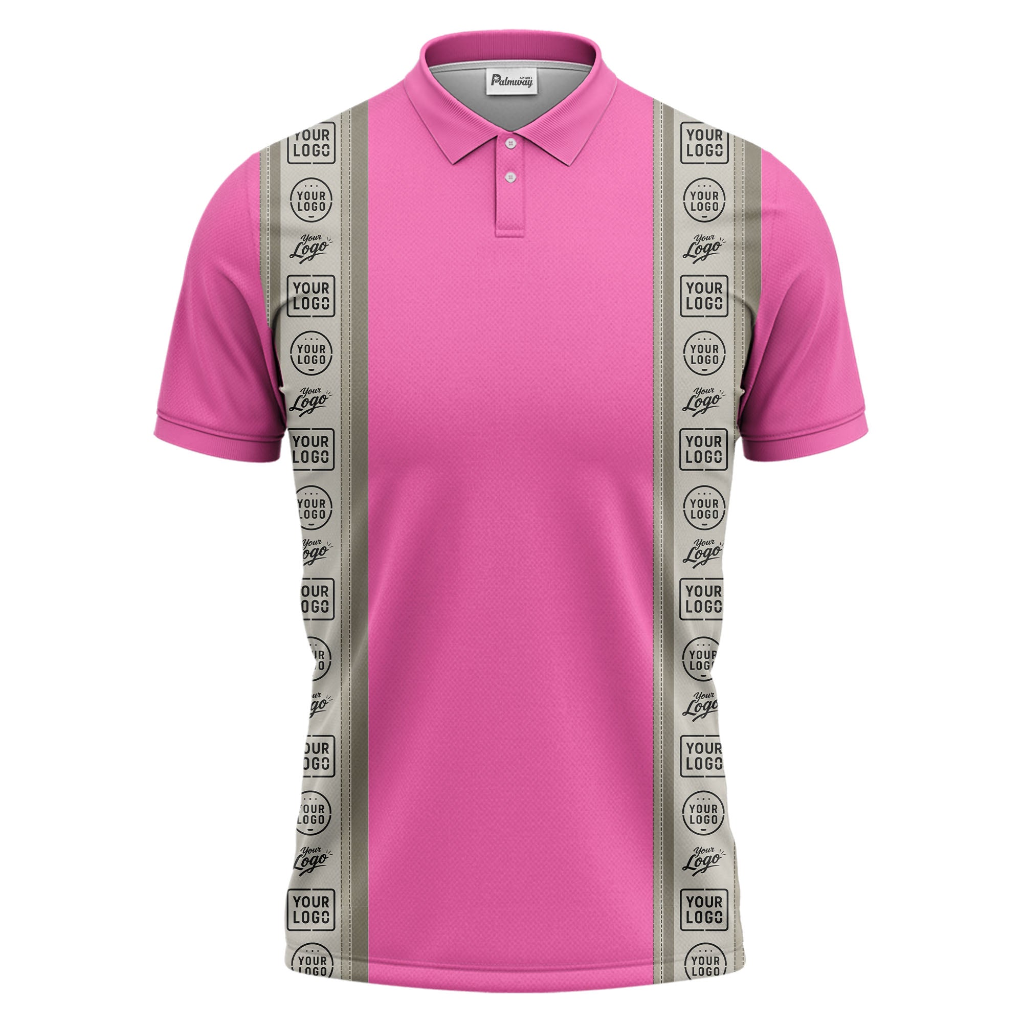 custom logo vertical stripe polo shirt for men - professional branding