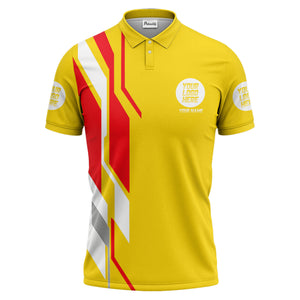 custom multi color geometric abstract modern men's performance polo shirt