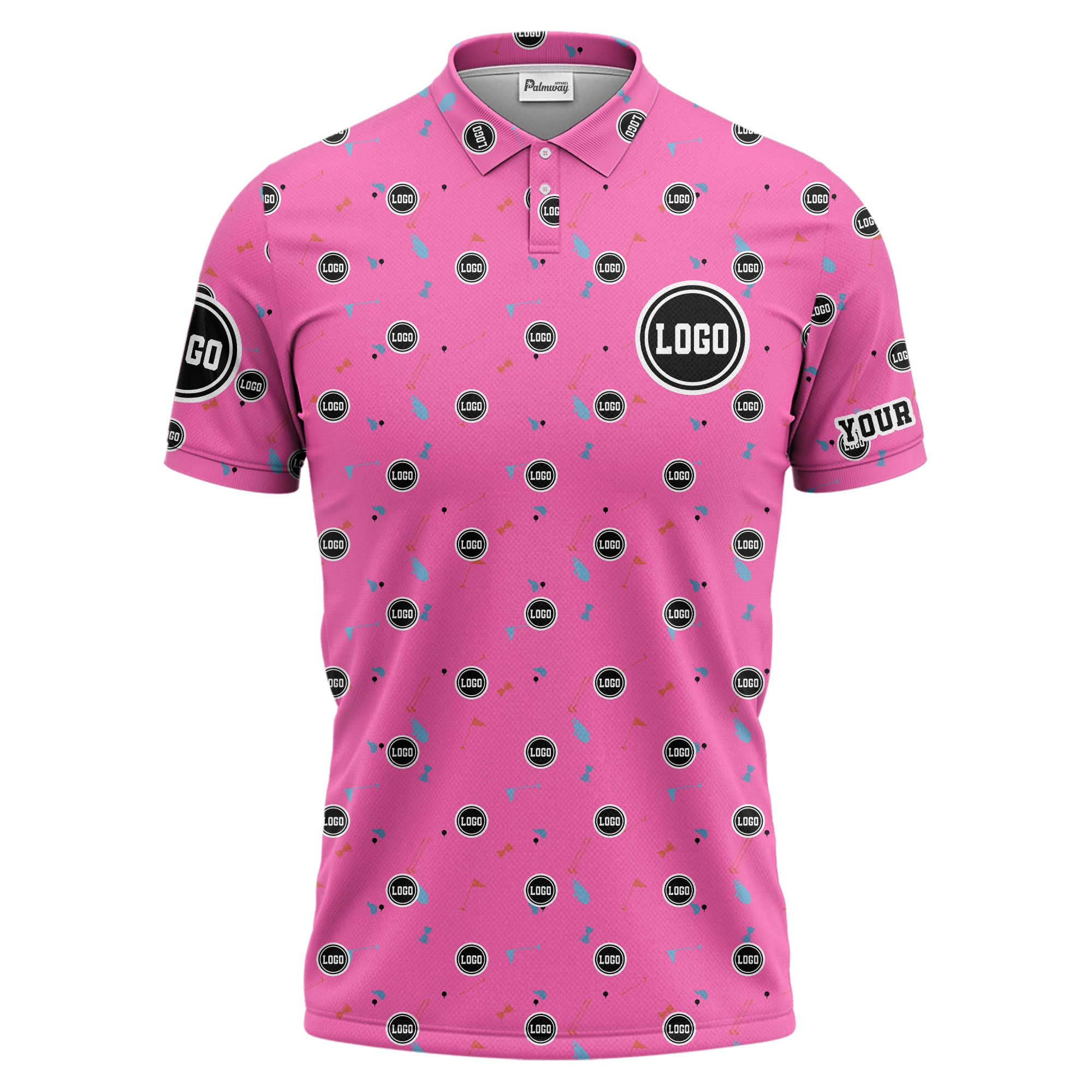 custom multi color golf sports custom logo polo shirt with team event tournament style hawaiian shirt