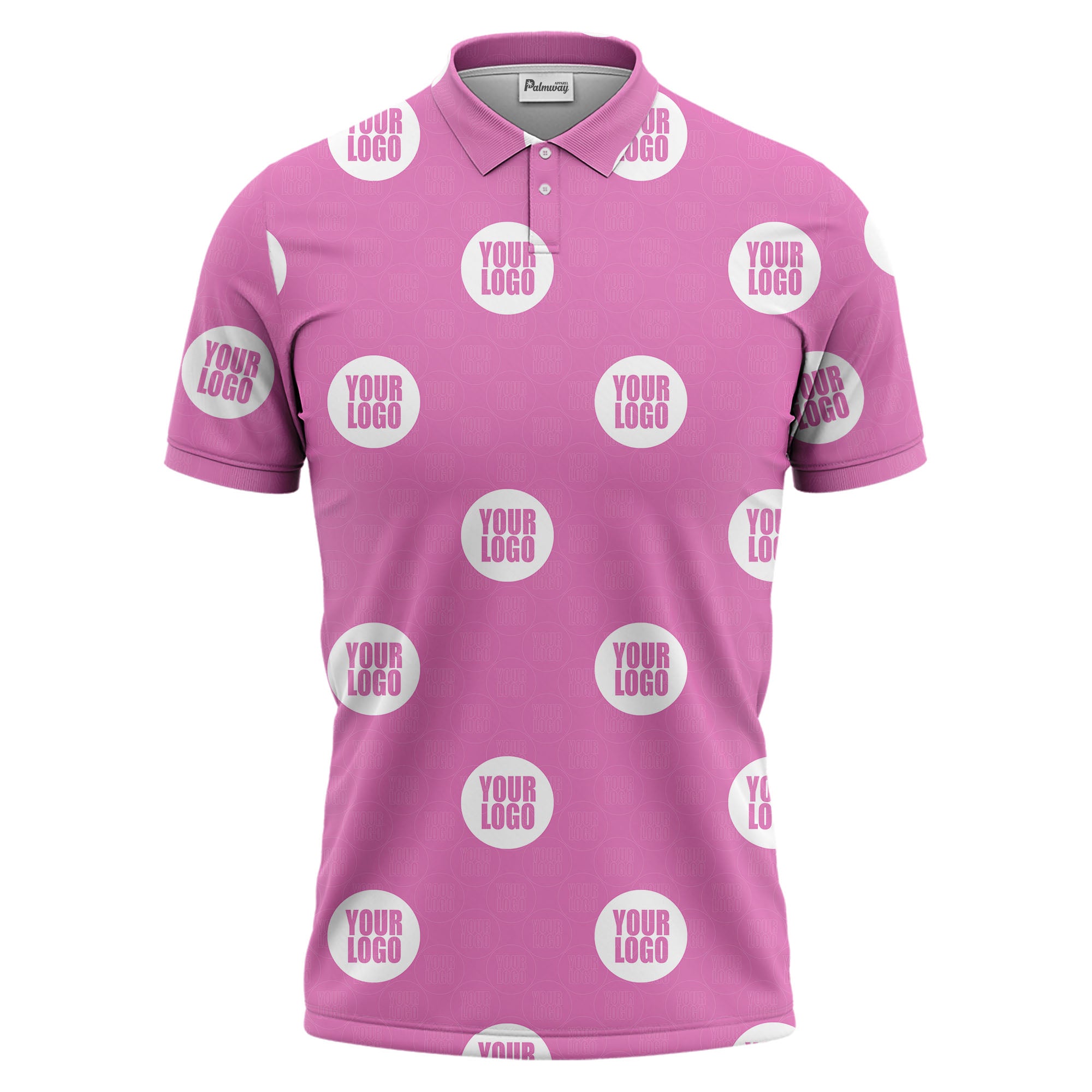 custom logo repeating polo shirt hawaiian shirt