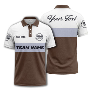 custom team name logo horizontal stripe polo shirt for men