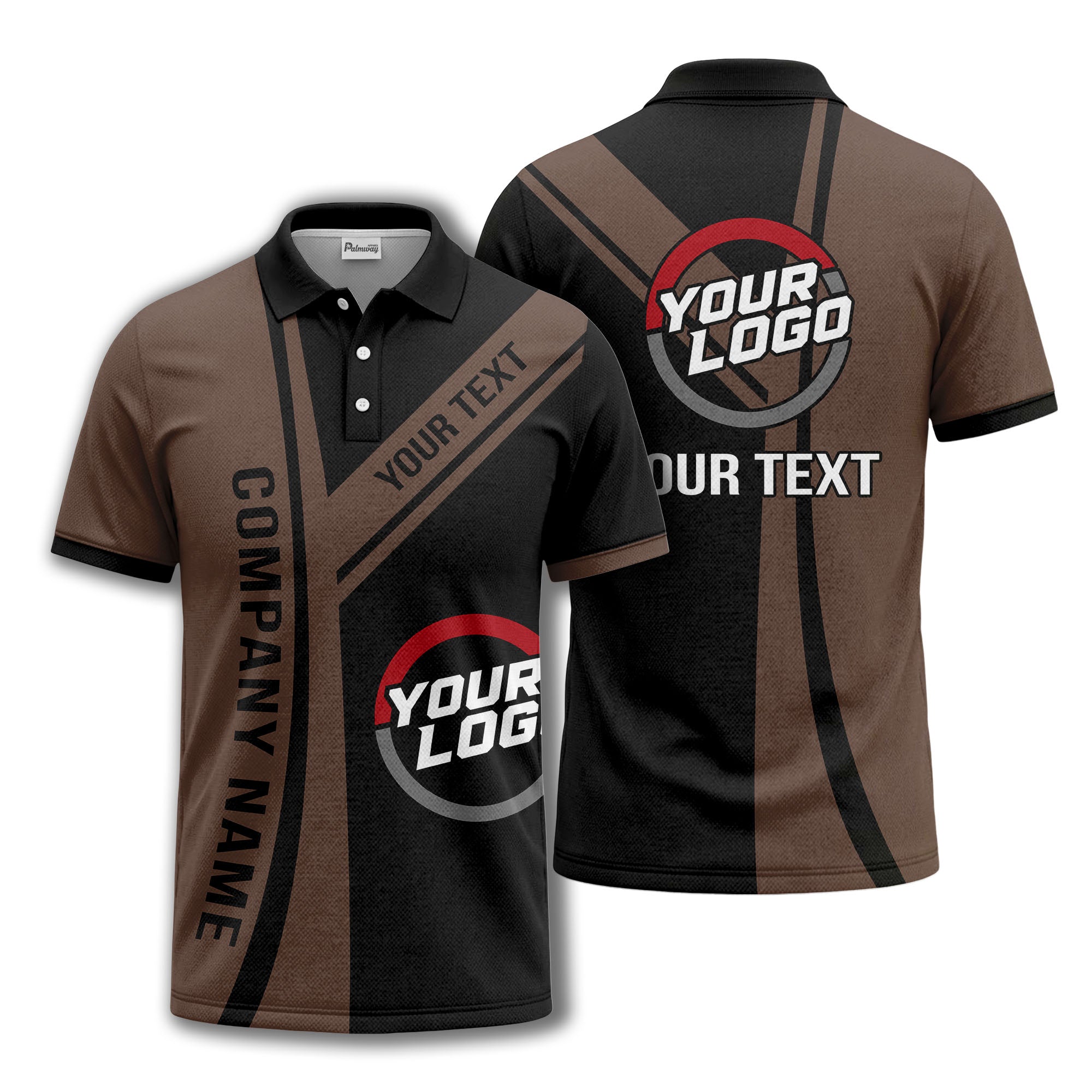 customizable company logo diagonal stripe polo shirt for corporate teams