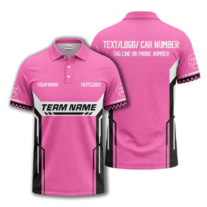 customizable team name geometric stripes polo shirt for men