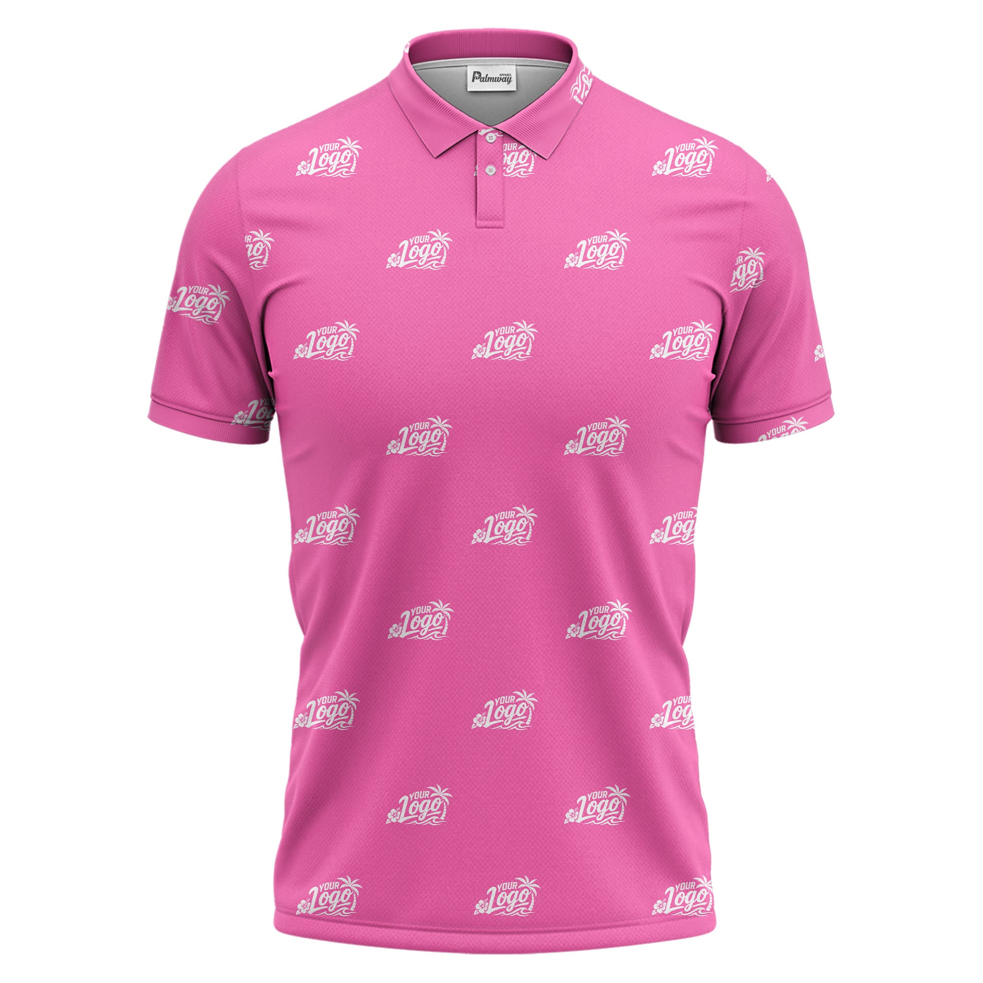 your logo repeat pattern black customizable professional polo shirt