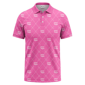 diamond grid logo repeat minimalist black polo shirt