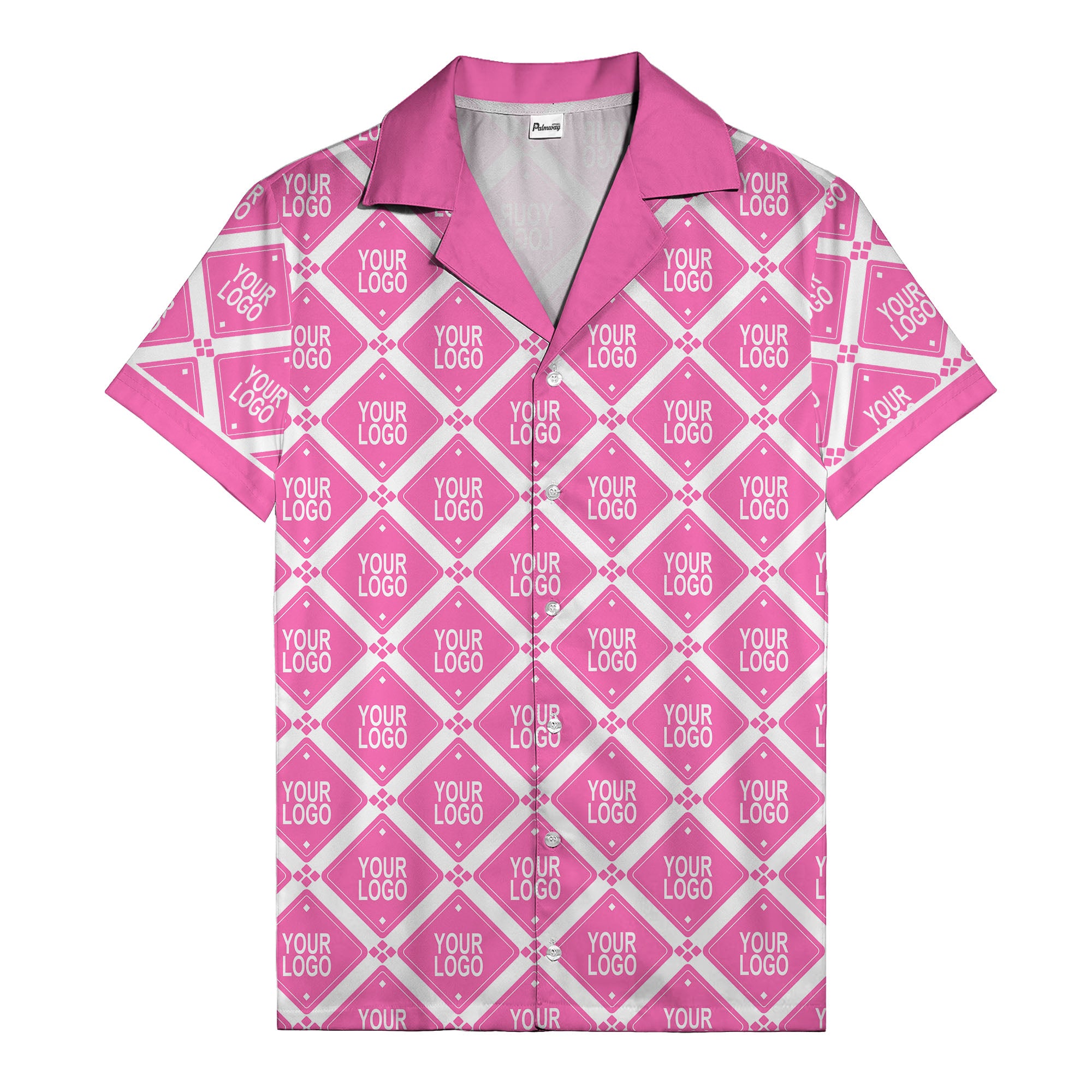 diamond repeat logo geometric hawaiian shirt for men