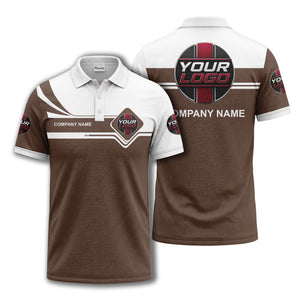 diamond stripe custom logo corporate polo shirt