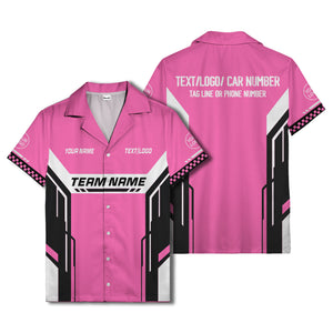 geometric stripes & custom text aloha hawaiian shirt for men