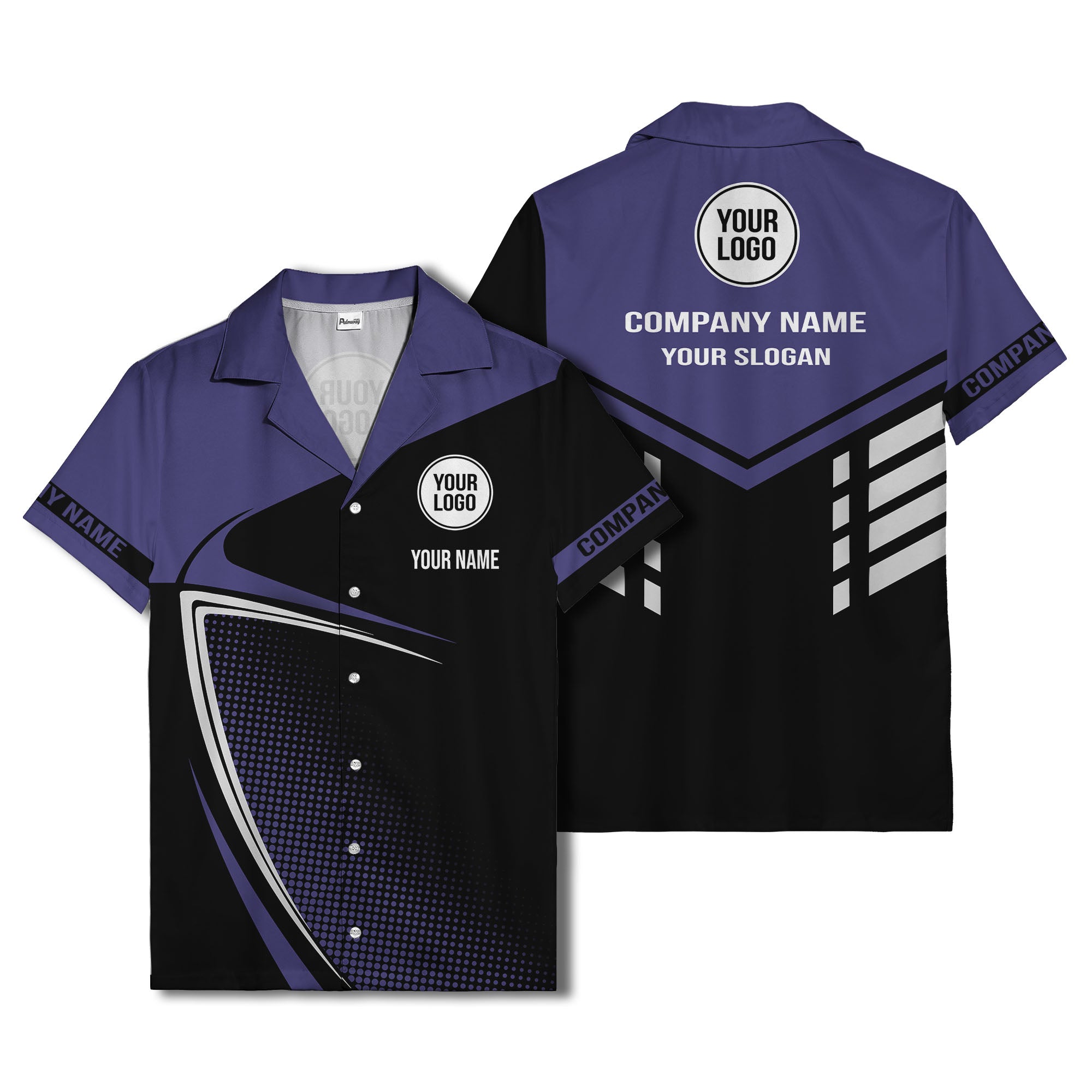 golf club silhouette & dot geometric hawaiian shirt for men