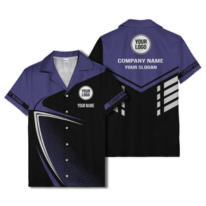 golf club silhouette & dot geometric hawaiian shirt for men